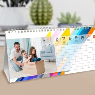 Színes vonalak heti családi naptár | MyPrintPix