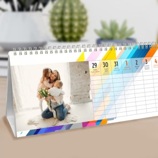 Színes vonalak heti családi naptár | MyPrintPix