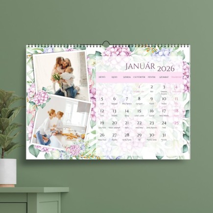 Hortensia A4 fekvő családi fényképes naptár | MyPrintPix