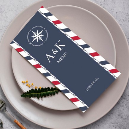 Nautical esküvői menükártya | MyPrintPix