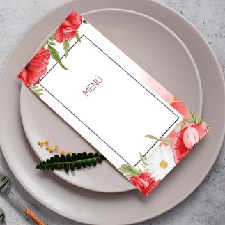 Poppy esküvői menükártya | MyPrintPix