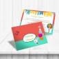 Megérkeztem kártya lány - virágos Megérkeztem kártya lány - virágos