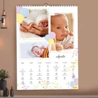Megérkeztem A3 álló családi naptár fotókkal | MyPrintPix