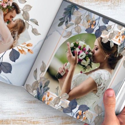 Floral prémium esküvői fotókönyv | MyPrintPix