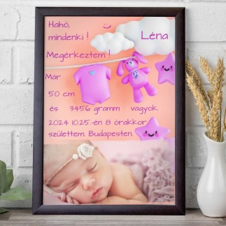 Megérkeztem- Léna babás fotókollázs | MyPrintPix