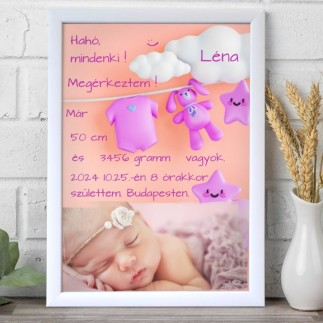 Megérkeztem- Léna babás fotókollázs | MyPrintPix