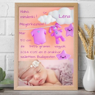 Megérkeztem- Léna babás fotókollázs | MyPrintPix