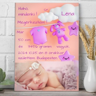 Megérkeztem- Léna babás fotókollázs | MyPrintPix