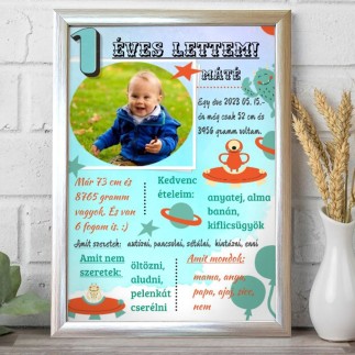 Köszöntő 1éves lettem- Máté babás fotókollázs | MyPrintPix