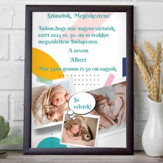 Megérkeztem dinamikus babás fotókollázs | MyPrintPix