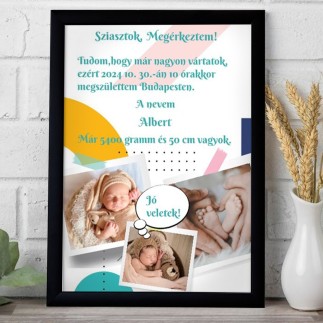 Megérkeztem dinamikus babás fotókollázs | MyPrintPix