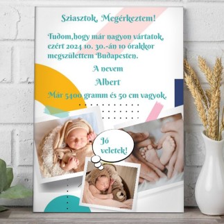 Megérkeztem dinamikus babás fotókollázs | MyPrintPix