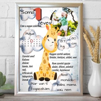 Köszöntő 1 éves babás fotókollázs | MyPrintPix