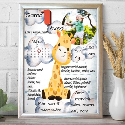 Köszöntő 1 éves babás fotókollázs | MyPrintPix