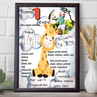 Köszöntő 1 éves babás fotókollázs | MyPrintPix