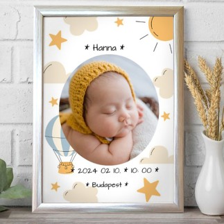 Megérkeztem -Léghajó babás fotókollázs | MyPrintPix