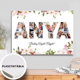 Köszöntő Anya - cseresznyevirág fekvő fotókollázs | MyPrintPix