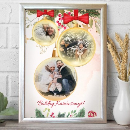 Köszöntő - Karácsonyi dísz karácsonyi fotókollázs | MyPrintPix