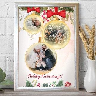 Köszöntő - Karácsonyi dísz karácsonyi fotókollázs | MyPrintPix