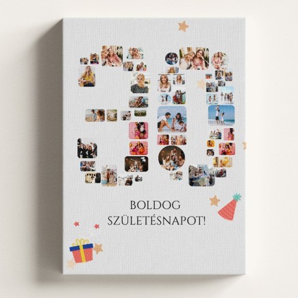 Vászon- 30 sok képes születésnapi vászonkép fotókollázs | MyPrintPix