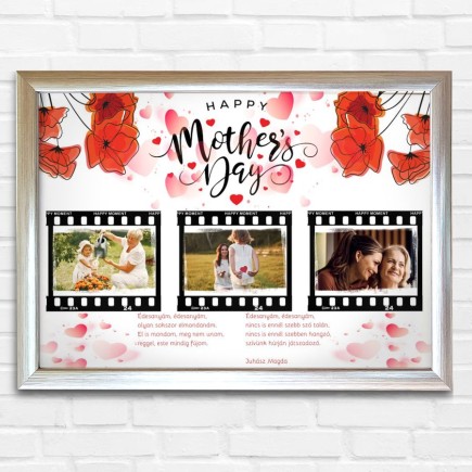 Köszöntő Anya fekvő pipacs anyák napi fotókollázs | MyPrintPix