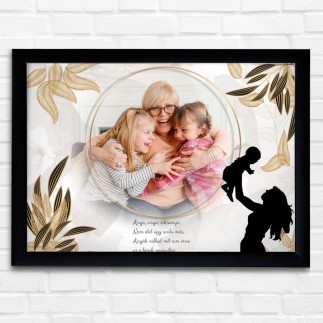 Köszöntő Anya fekvő sziluett anyák napi fotókollázs | MyPrintPix