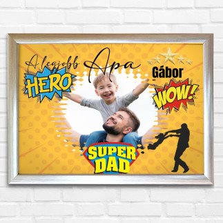 Köszöntő Apa - fekvő -super dad apák napi fotókollázs | MyPrintPix