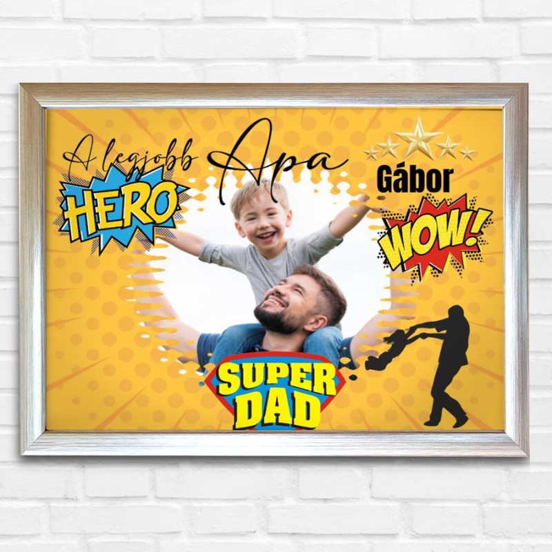 Köszöntő Apa - fekvő -super dad