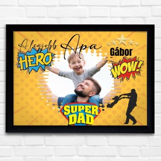 Köszöntő Apa - fekvő -super dad apák napi fotókollázs | MyPrintPix