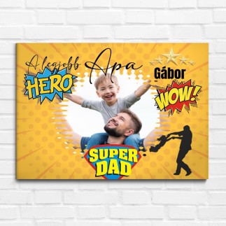 Köszöntő Apa - fekvő -super dad apák napi fotókollázs | MyPrintPix