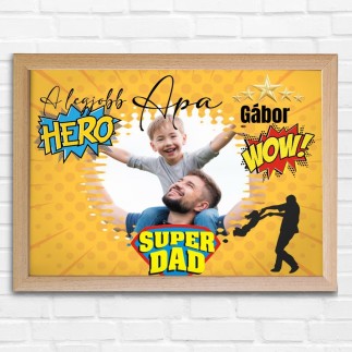 Köszöntő Apa - fekvő -super dad apák napi fotókollázs | MyPrintPix