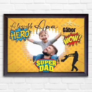 Köszöntő Apa - fekvő -super dad apák napi fotókollázs | MyPrintPix