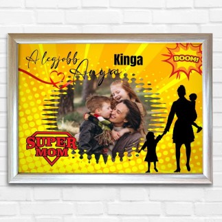Köszöntő Anya - fekvő -super Mom anyák napi fotókollázs | MyPrintPix