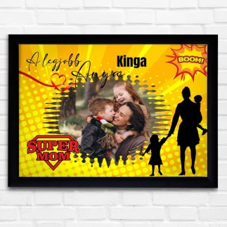 Köszöntő Anya - fekvő -super Mom anyák napi fotókollázs | MyPrintPix