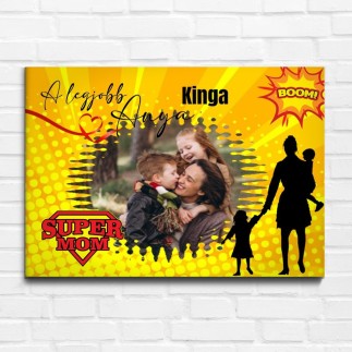 Köszöntő Anya - fekvő -super Mom anyák napi fotókollázs | MyPrintPix
