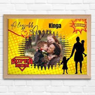 Köszöntő Anya - fekvő -super Mom anyák napi fotókollázs | MyPrintPix