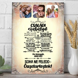 Családi szabályok családi fotókollázs | MyPrintPix