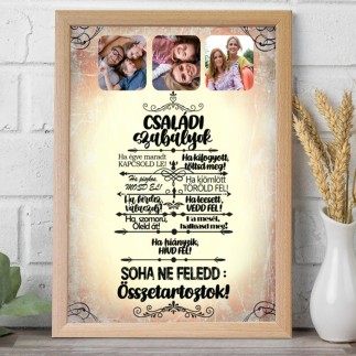 Családi szabályok családi fotókollázs | MyPrintPix