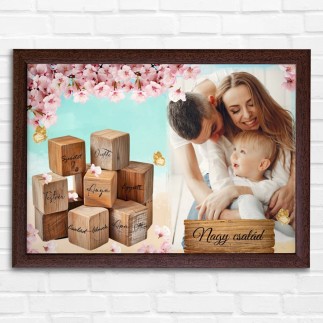 Köszöntő Anya fekvő Wooden Cubes anyák napi fotókollázs | MyPrintPix