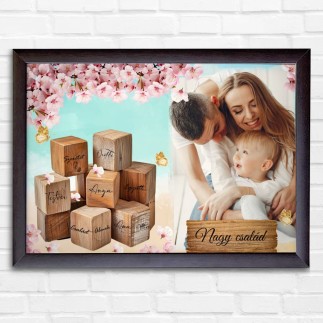 Köszöntő Anya fekvő Wooden Cubes anyák napi fotókollázs | MyPrintPix