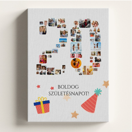 Vászon 20 sok képes születésnapi vászonkép fotókollázs | MyPrintPix